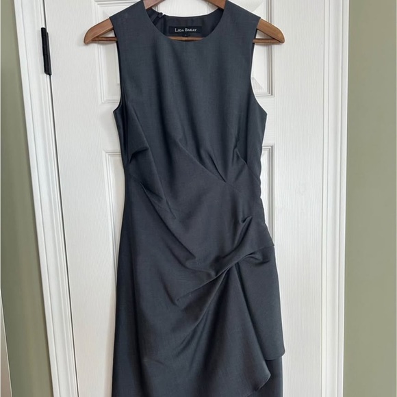 Lisa Baday Dresses & Skirts - Lida Baday Gathered Black Taffeta Silk Blend Sleeveless Radzimir Dress sz 2